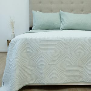 Quilt Hotpress Liso Bicolor 2 Plazas / Verde Agua Menta - Doral